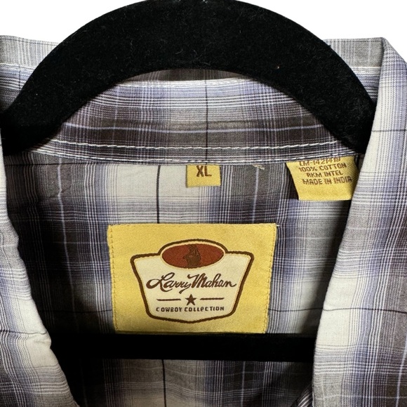 Larry Mahan Men's Western Diamond Pearl Snap Shirt Long Sleeve - Black NWOT - Picture 4 of 7